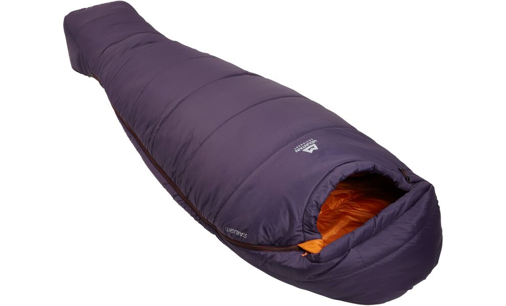 Демісезонний туристичний спальник Mountain Equipment Starlight I - Wmns Long (01419/Aubergine-Blaze) до 5°C: з капюшоном, Максимальний зріст користувача: 185, Колір: 01419/Aubergine-Blaze, Сторона застібки: ліва, зображення 3