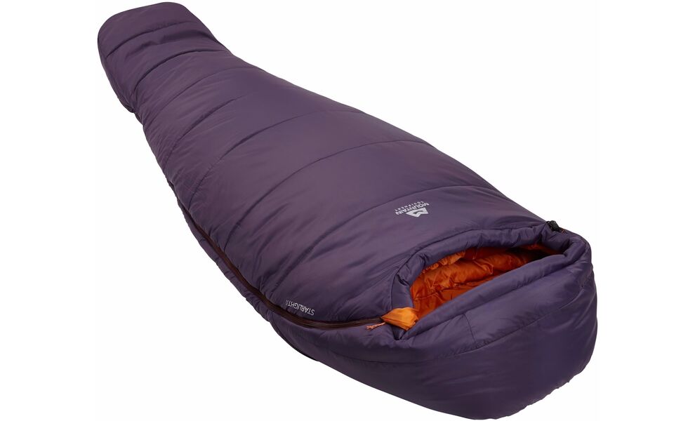 Демісезонний туристичний спальник Mountain Equipment Starlight III - Wmns Long (01419/Aubergine-Blaze) до -7°C: з капюшоном, Максимальний зріст користувача: 185, Колір: 01419/Aubergine-Blaze, Сторона застібки: ліва, зображення 2