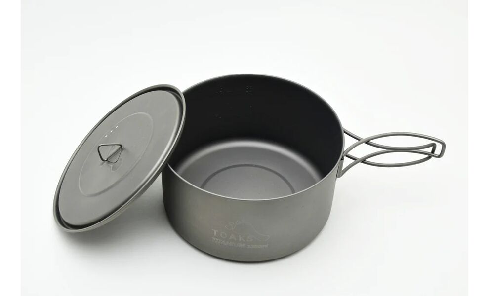 Туристична каструля Toaks POT-1350 на 1,35 л, титан, Об'єм: 1,35, Діаметр: 14,5 см, зображення 2