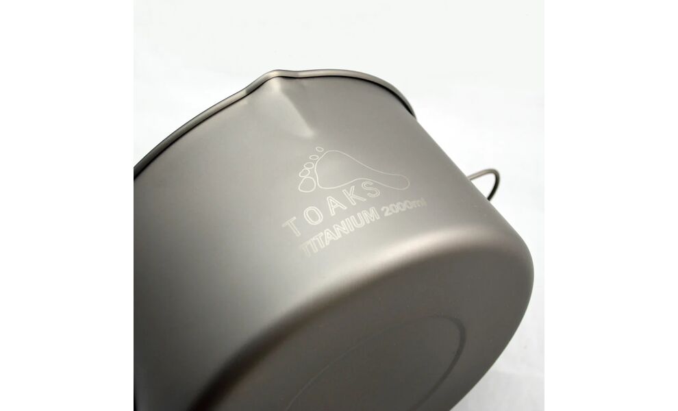 Туристичний казанок для вогнища Toaks POT-2000-BH на 2 л, титан, Об'єм: 2, Діаметр: 17 см, зображення 5