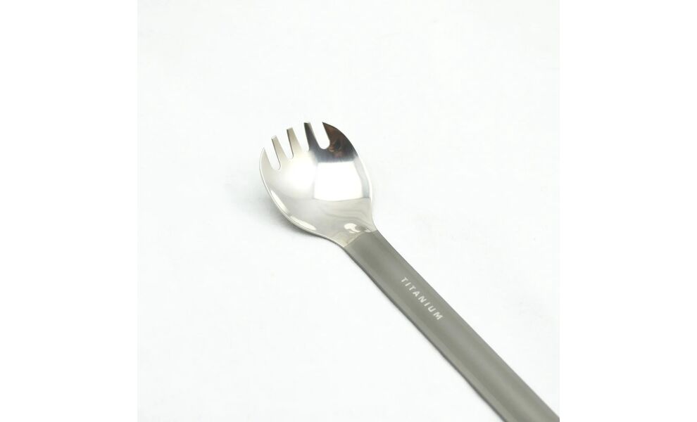 Туристична ложка-виделка з довгою ручкою Toaks SLV-14, титан, зображення 3