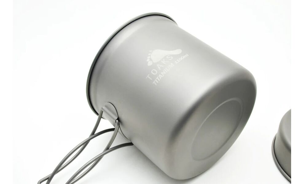 Похідний набір посуду з титану Toaks CKW-1100 на 1–2 особи: каструля, миска, Тип комплекту: 1,1 л, зображення 3