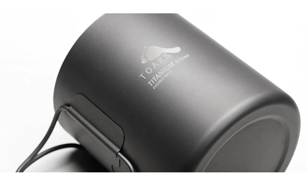 Туристична термочашка зі складною ручкою Toaks CUP-370-DW на 370 мл, титан, Об'єм: 370, зображення 4