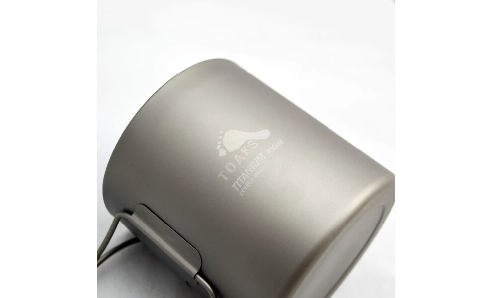 Туристична термочашка зі складною ручкою Toaks CUP-450-DW на 450 мл, титан, Об'єм: 450, зображення 3