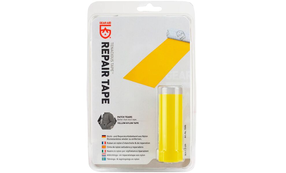 Латка з липким шаром Gear Aid TENACIOUS TAPE™ Repair Tape (жовтий нейлон), 7,6x50 см, Колір: жовтий нейлон, зображення 2