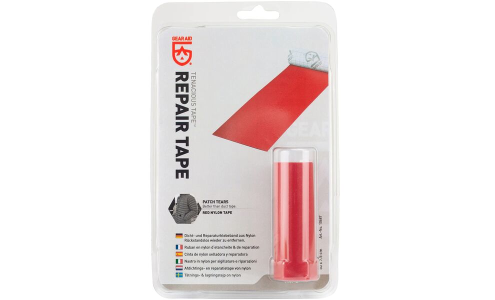 Латка з липким шаром Gear Aid TENACIOUS TAPE™ Repair Tape (червоний нейлон), 7,6x50 см, Колір: червоний нейлон, зображення 2