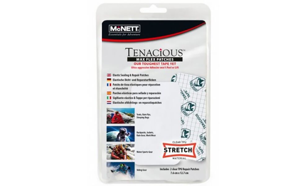Латка з липким шаром McNETT TENACIOUS TAPE™ Max Flex Patches (прозорий TPU), 2 шт., зображення 2