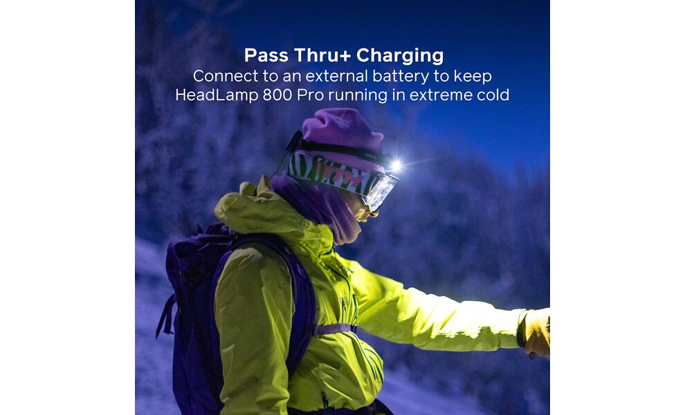 Налобний ліхтар акумуляторний BioLite Headlamp 800 Pro з червоним світлом, Micro USB, Колір корпусу: Midnight Grey/Black, зображення 12