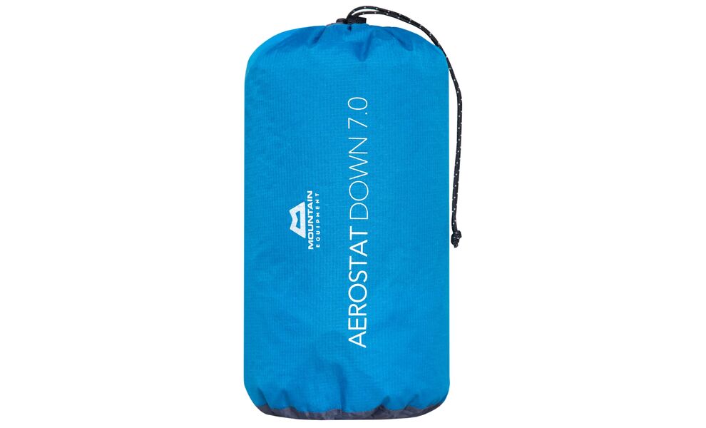 Надувний каремат Mountain Equipment Aerostat Down 7.0 - Long: з мішком-насосом, Товщина: 7, Тип розміру: Long, Колір виробника: 01678/Mykonos Blue, зображення 8