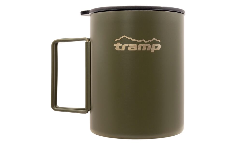 Туристична термочашка з кришкою та складною ручкою Tramp UTRC-142 (Olive) на 500 мл, нержавіюча сталь, Об'єм: 500, Колір: Olive, зображення 4