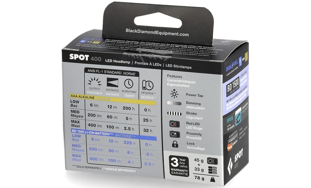 Налобний ліхтар на батарейках Black Diamond Spot 400 (Graphite) з червоним світлом, Колір корпусу: Graphite, зображення 7