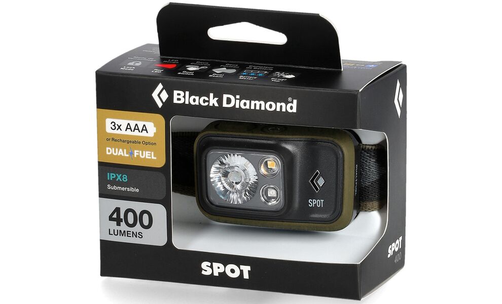 Налобний ліхтар на батарейках Black Diamond Spot 400 (Dark Olive) з червоним світлом, Колір корпусу: Dark Olive, зображення 7