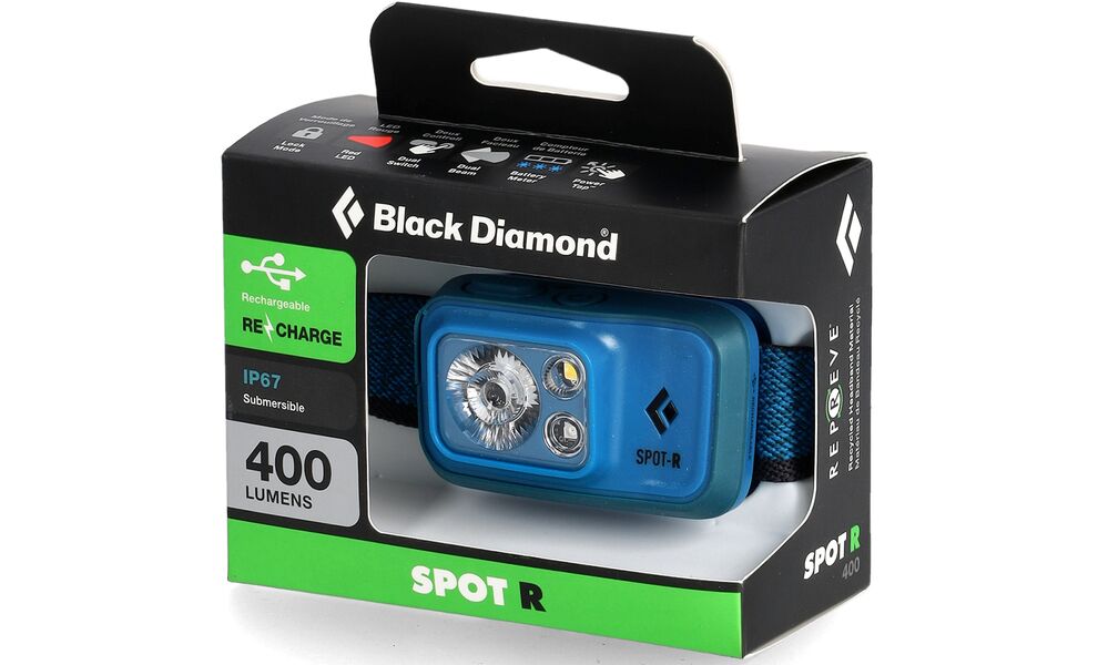 Налобний ліхтар акумуляторний Black Diamond Spot 400-R (Azul) з червоним світлом, Micro USB, Колір корпусу: Azul, зображення 8