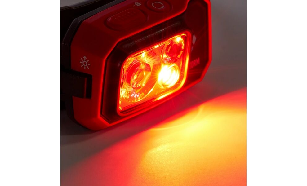 Налобний ліхтар на батарейках Black Diamond Storm 450 (Black) з червоним світлом, Колір корпусу: Black, зображення 5