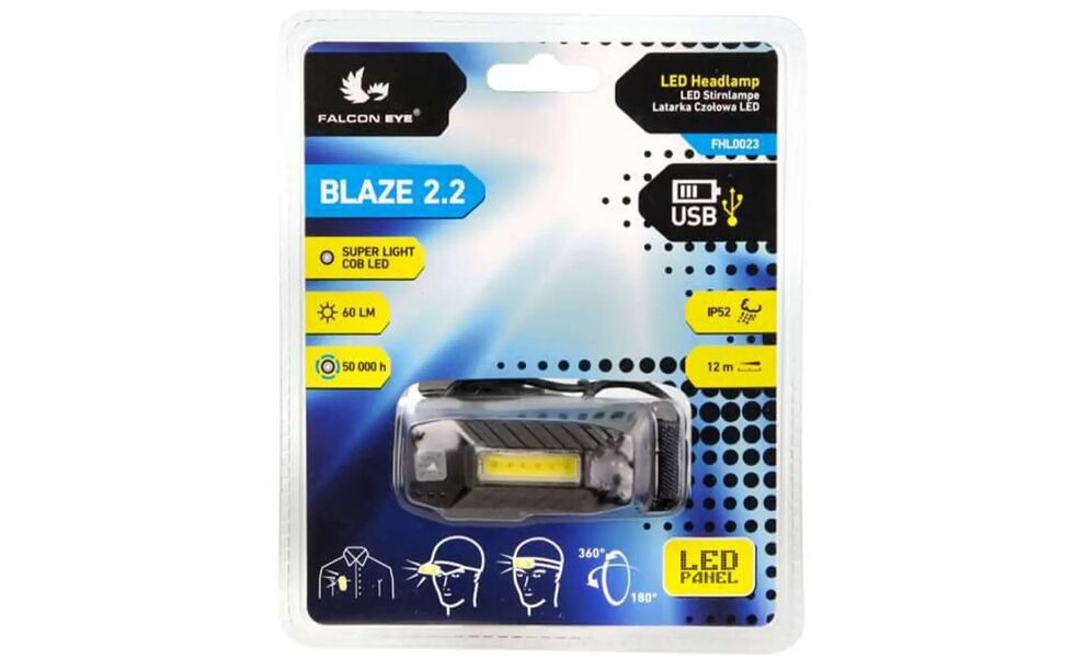 Налобний ліхтар акумуляторний Falcon Eye Blaze 2.2: Micro USB, зображення 2