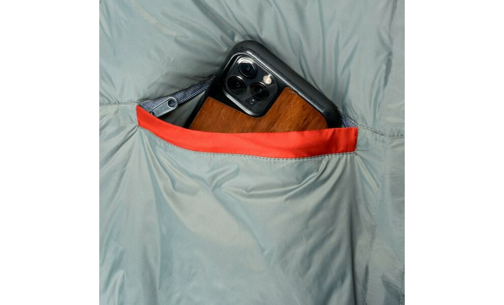 Демісезонний пуховий спальник Sierra Designs Mobile Mummy 800F 15 - Regular до -9°C: з капюшоном, Максимальний зріст користувача: 183, Колір: Grey/Orange/Red, Сторона застібки: центр, зображення 7