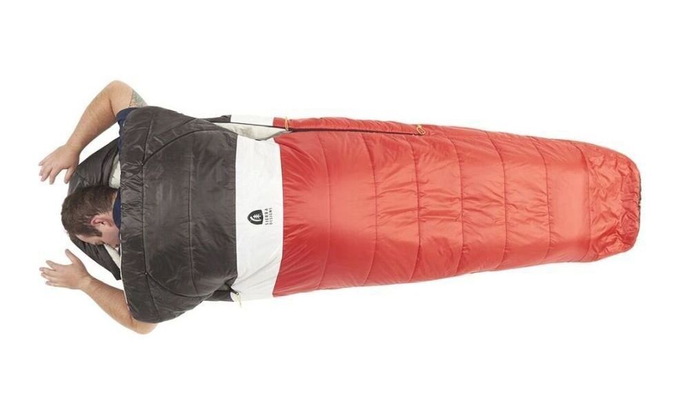 Демісезонний туристичний спальник Sierra Designs Synthesis 20 - Regular до -6°C: з капюшоном, Максимальний зріст користувача: 183, Колір: Red/White/Black, Сторона застібки: ліва+права, зображення 5