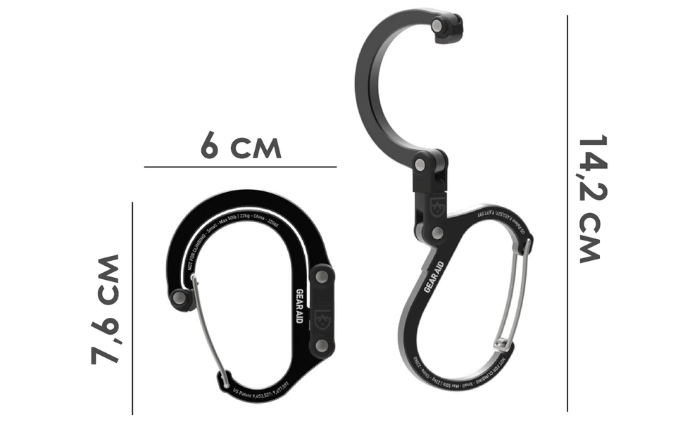 Карабін-гачок Gear Aid Heroclip - Small (Stealth Black), зображення 3