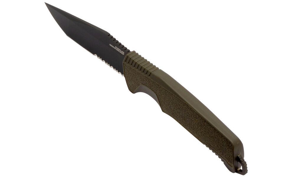 Ніж SOG Trident FX - напівсерейторний (Olive Drab), Колір руків'я: Olive Drab, Колір леза: Black, зображення 3