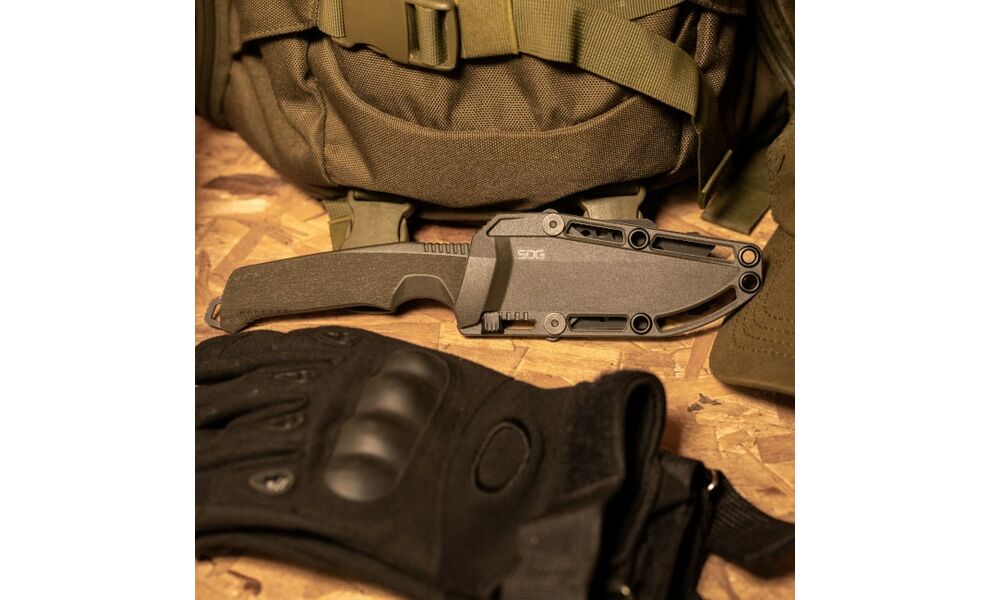 Ніж SOG Trident FX - напівсерейторний (Olive Drab), Колір руків'я: Olive Drab, Колір леза: Black, зображення 8