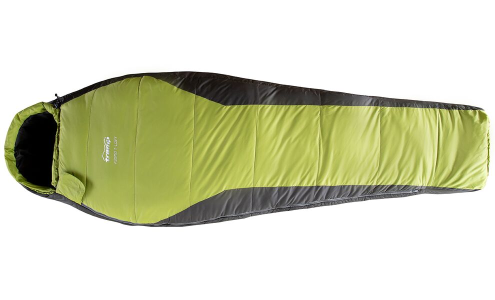 Демісезонний туристичний спальник Tramp Fjord - Regular (Green) до -5°C: з капюшоном, Максимальний зріст користувача: 185, Колір: Green/Grey, Сторона застібки: права, зображення 2