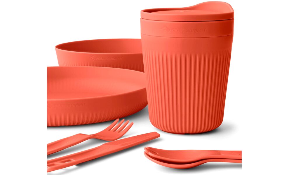 Туристичний набір столового посуду Sea to Summit Passage Dinnerware - Set 1P - 7 предметів (Spicy Orange) на 1 особу, харчовий пластик, Колір: Spicy Orange, зображення 3