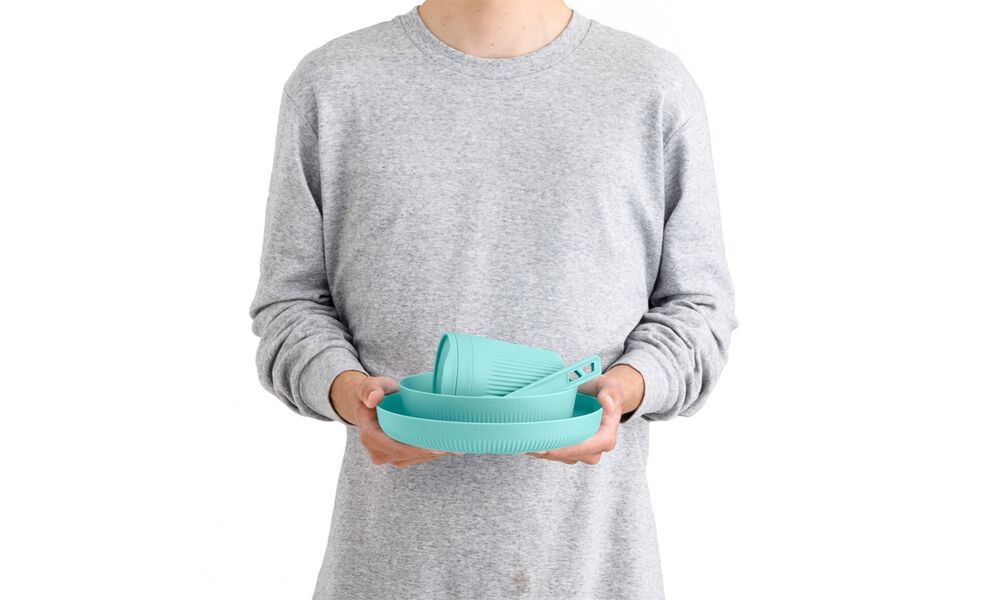 Туристичний набір столового посуду Sea to Summit Passage Dinnerware - Set 1P - 7 предметів (Aqua Sea) на 1 особу, харчовий пластик, Колір: Aqua Sea, зображення 4