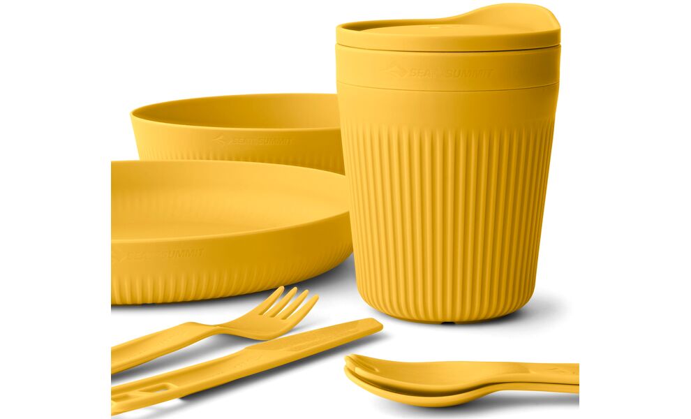 Туристичний набір столового посуду Sea to Summit Passage Dinnerware - Set 1P - 7 предметів (Arrowwood Yellow) на 1 особу, харчовий пластик, Колір: Arrowwood Yellow, зображення 3