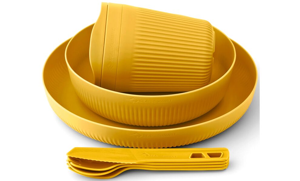 Туристичний набір столового посуду Sea to Summit Passage Dinnerware - Set 1P - 7 предметів (Arrowwood Yellow) на 1 особу, харчовий пластик, Колір: Arrowwood Yellow, зображення 2