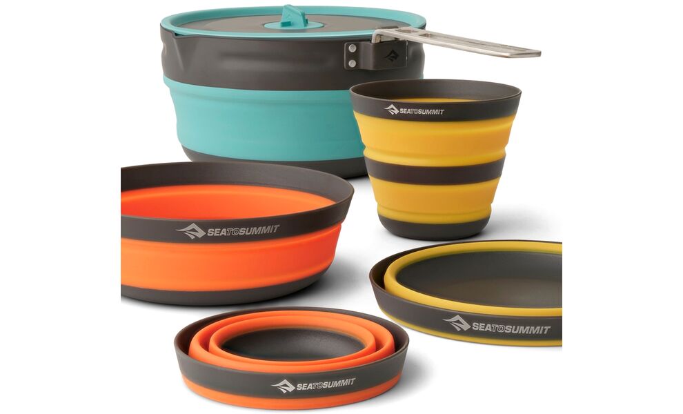 Похідний набір складного посуду Sea to Summit Frontier One Pot Cook - Set 2P (БЕЗ чохла) на 2 особи: каструля, 2 миски, 2 стакани, Тип комплекту: Set 2P, зображення 2