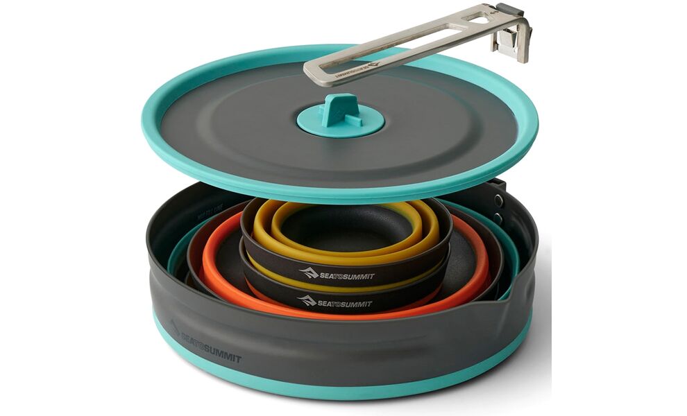 Похідний набір складного посуду Sea to Summit Frontier One Pot Cook - Set 2P (БЕЗ чохла) на 2 особи: каструля, 2 миски, 2 стакани, Тип комплекту: Set 2P, зображення 3