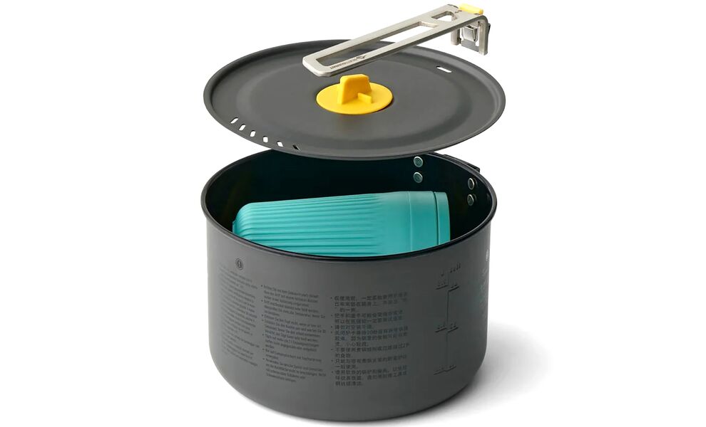 Туристичний набір посуду Sea to Summit Frontier One Pot Cook - Set 1P на 1 особу: каструля 2 л, миска, стакан, Тип комплекту: Set 1P (каструля 2 л), зображення 3