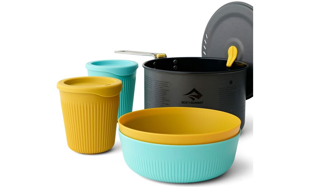 Похідний набір посуду Sea to Summit Frontier One Pot Cook - Set 2P на 2 особи: каструля, 2 миски, 2 стакани, Тип комплекту: Set 2P, зображення 2