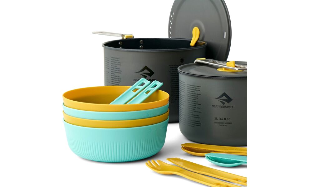 Кемпінговий набір посуду Sea to Summit Frontier Two Pot Cook - Set 4P на 4 особи: 2 каструлі, 4 миски, 4 прибори, Тип комплекту: Set 4P, зображення 2