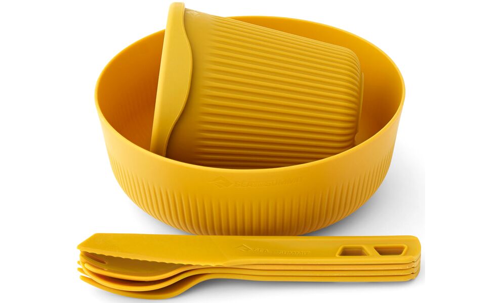 Туристичний набір столового посуду Sea to Summit Passage Dinnerware - Set 1P - 6 предметів (Arrowwood Yellow) на 1 особу, харчовий пластик, Колір: Arrowwood Yellow, зображення 2