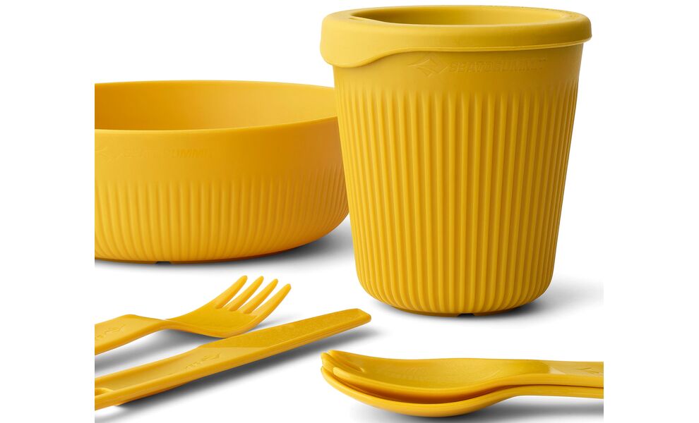 Туристичний набір столового посуду Sea to Summit Passage Dinnerware - Set 1P - 6 предметів (Arrowwood Yellow) на 1 особу, харчовий пластик, Колір: Arrowwood Yellow, зображення 3
