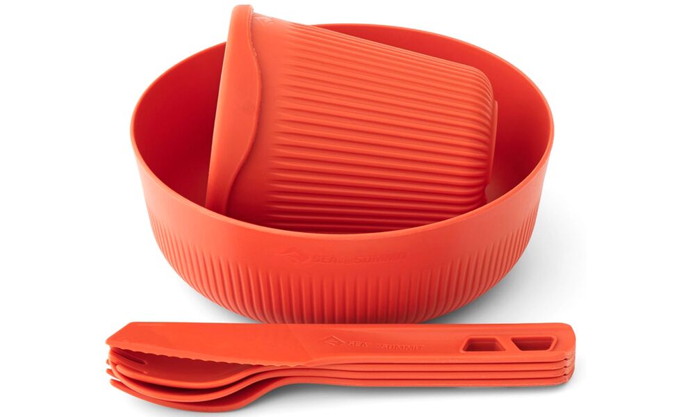 Туристичний набір столового посуду Sea to Summit Passage Dinnerware - Set 1P - 6 предметів (Spicy Orange) на 1 особу, харчовий пластик, Колір: Spicy Orange, зображення 2