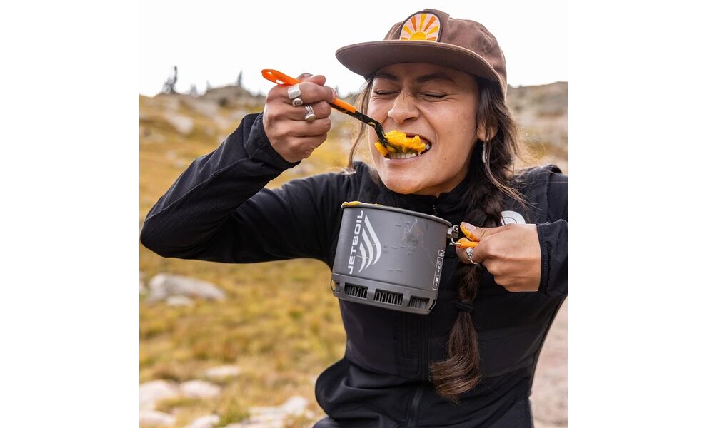 Туристичний набір складних столових приборів з довгою ручкою JetBoil TrailWare (виделка, ложка, ніж), харчовий пластик, зображення 13