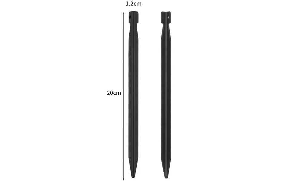 Набір кілочків Naturehike CNK2300ZP016 - Black (200 мм), 8 шт., Довжина: 20, Колір виробника: Black, зображення 2