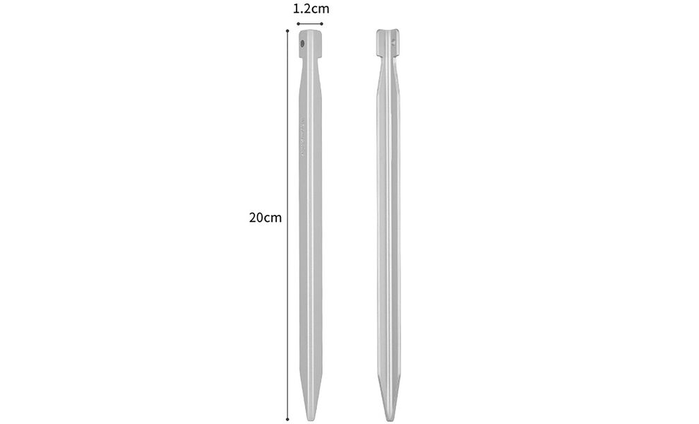 Набір кілочків Naturehike CNK2300ZP016 - Silver (200 мм), 8 шт., Довжина: 20, Колір виробника: Silvery, зображення 2