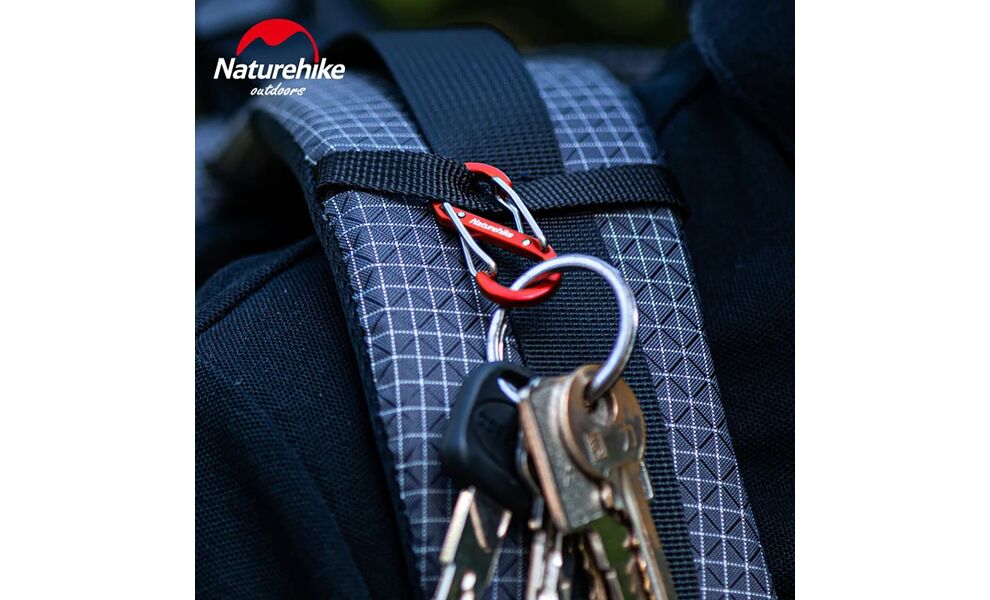 Карабін Naturehike NH20GS004 S-type - 8,7 см (Red), 1 шт, зображення 3