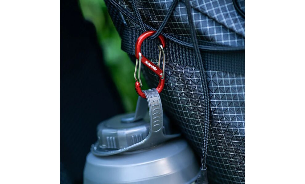 Набір карабінів Naturehike NH20GS004 S-type - 4 см (Red), 4 шт, зображення 4