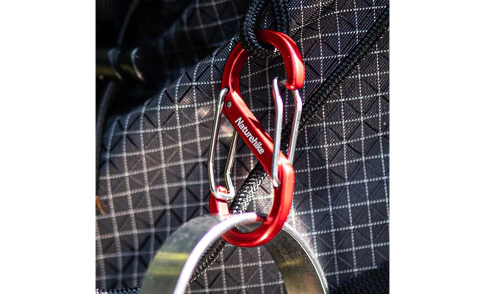 Набір карабінів Naturehike NH20GS004 S-type - 5 см (Red), 2 шт, зображення 5