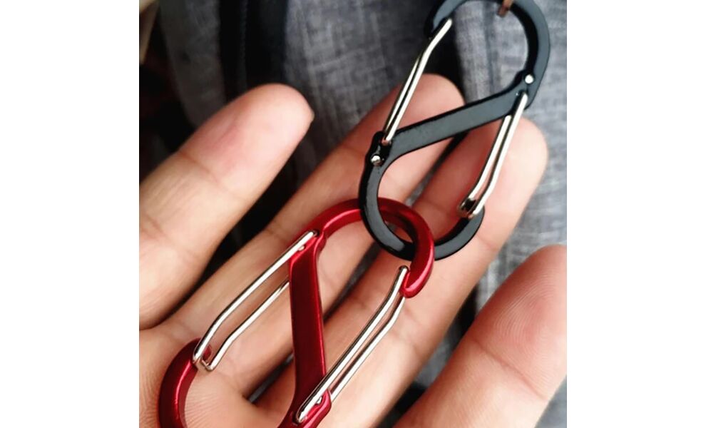 Набір карабінів Naturehike NH20GS004 S-type - 5 см (Red), 2 шт, зображення 6