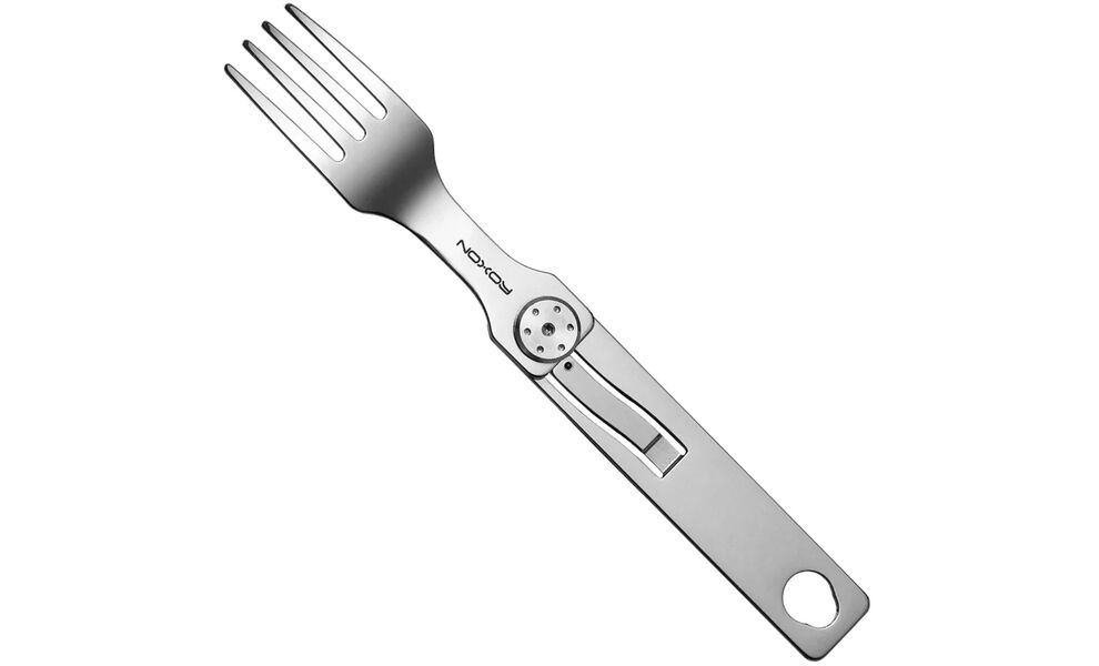 Туристичний набір складних столових приборів з чохлом Roxon C1S, 3-в-1 (виделка, ложка, ніж), нержавіюча сталь, зображення 3