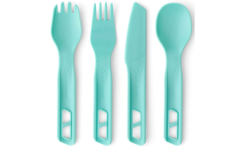 Туристичний набір столового посуду Sea to Summit Passage Dinnerware - Set 1P - 7 предметів (Aqua Sea) на 1 особу, харчовий пластик, Колір: Aqua Sea, зображення 11