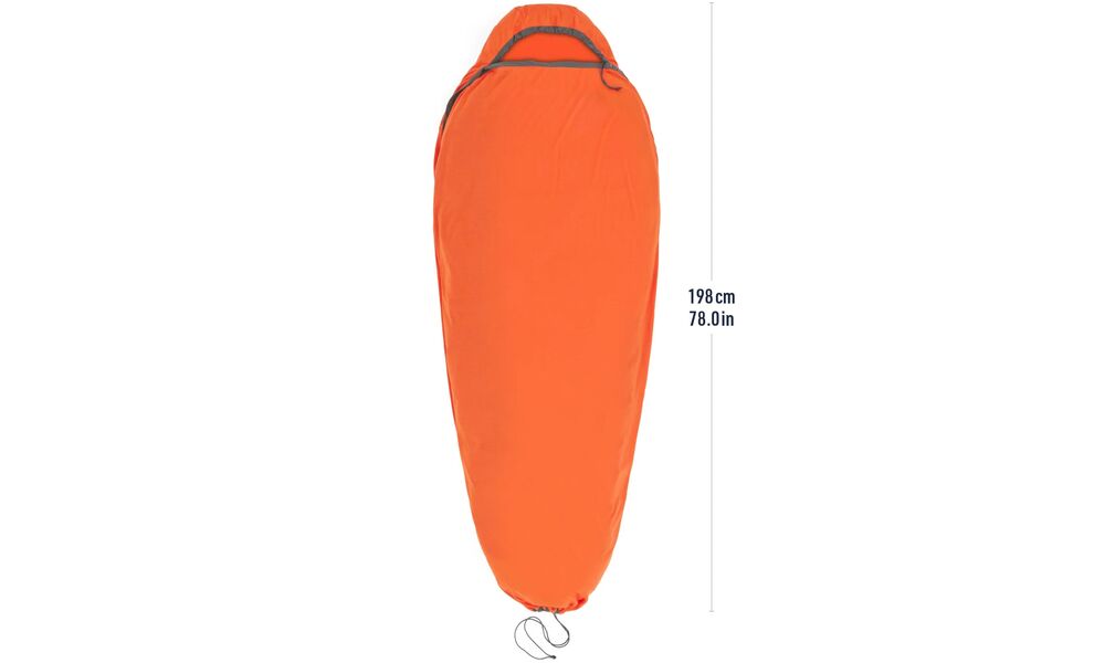Вкладиш в спальник Sea to Summit Reactor Extreme (Spicy Orange/Beluga), Compact Mummy, Тип розміру: Compact Mummy, Колір: Spicy Orange/Beluga, зображення 2