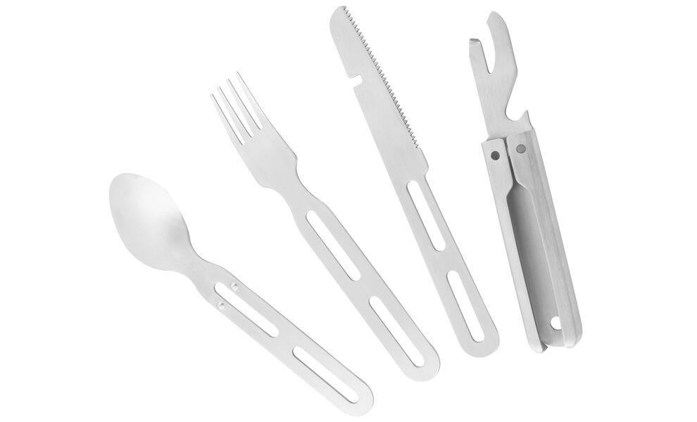 Туристичний набір столових приборів Tatonka Cutlery Set II (виделка, ложка, ніж, ніж-відкривачка), нержавіюча сталь, зображення 3