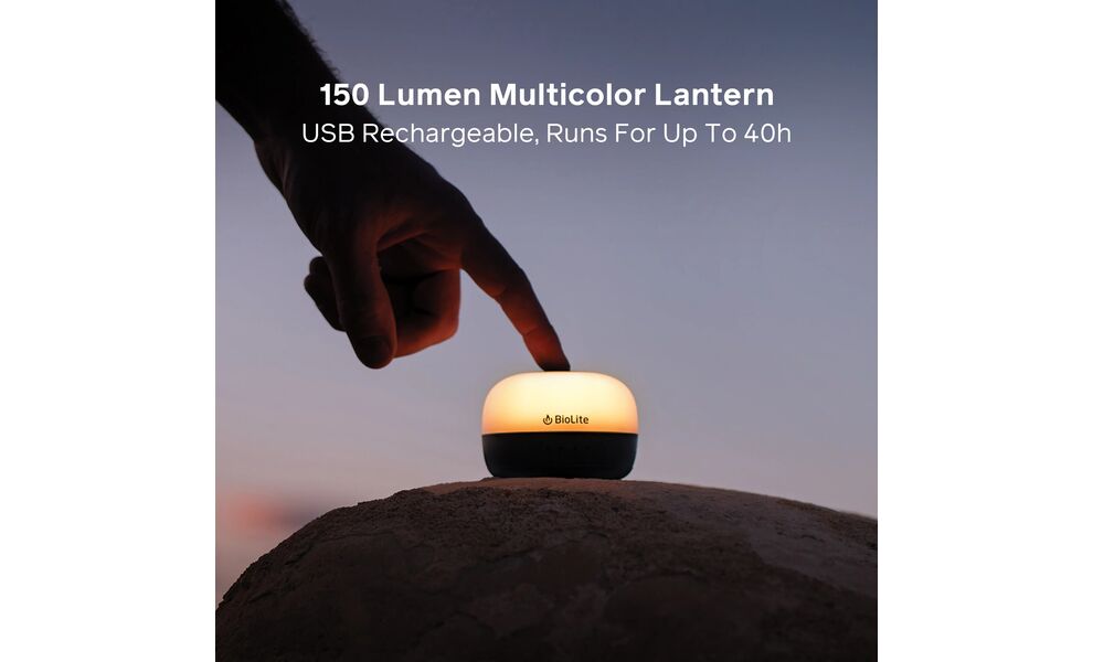 Кемпінговий ліхтар акумуляторний BioLite Alpenglow Mini (Charcoal): RGB-світло, USB Type-C, Колір корпусу: Charcoal, зображення 4
