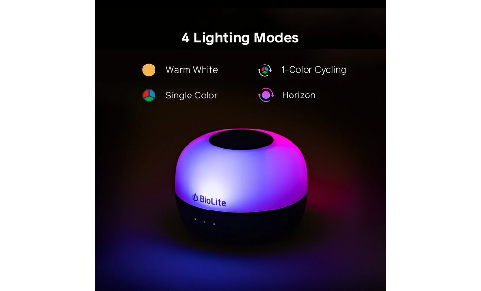 Кемпінговий ліхтар акумуляторний BioLite Alpenglow Mini (Charcoal): RGB-світло, USB Type-C, Колір корпусу: Charcoal, зображення 5